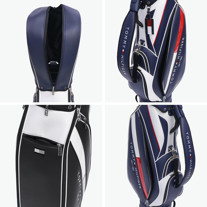 トミー ヒルフィガー ゴルフ キャディバッグ メンズ レディース TOMMY HILFIGER GOLF おしゃれ 9.0型 9型 46インチ 5分割 軽量 カート カート型 合皮 キャディ バッグ カートキャディバッグ ベーシック THMG4SC5