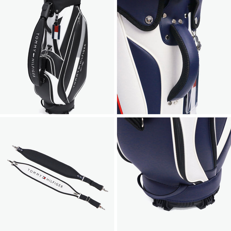トミー ヒルフィガー ゴルフ キャディバッグ メンズ レディース TOMMY HILFIGER GOLF おしゃれ 9.0型 9型 46インチ 5分割 軽量 カート カート型 合皮 キャディ バッグ カートキャディバッグ ベーシック THMG4SC5