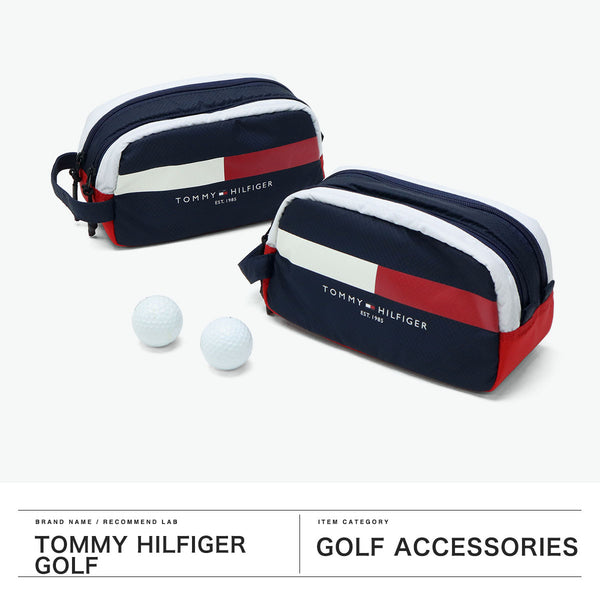 トミー ヒルフィガー ゴルフ ポーチ メンズ レディース 大きめ 小物入れ ブランド マチあり TOMMY HILFIGER GOLF マチ マチ付き おしゃれ 小物 入れ ラウンドポーチ 2層 シグネチャーポーチ THMG4SEB