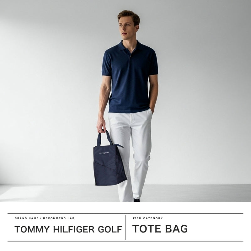 Tommy Hilfiger Golf Tote Bag for Men and Women Zipper A4 Large TOMMY HILFIGER GOLF Cold Insulation Bag Cooler Bag PET Bottle Vertical Vertical Brand Cool Bag Tote THMG4FEZ