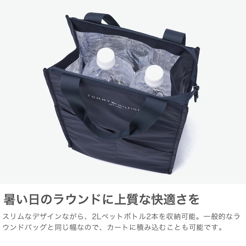 Tommy Hilfiger Golf Tote Bag for Men and Women Zipper A4 Large TOMMY HILFIGER GOLF Cold Insulation Bag Cooler Bag PET Bottle Vertical Vertical Brand Cool Bag Tote THMG4FEZ