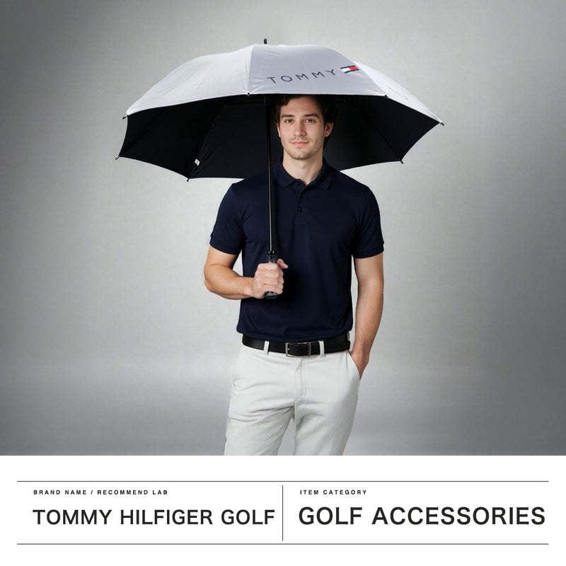 トミー ヒルフィガー ゴルフ 傘 メンズ レディース 晴雨兼用 TOMMY HILFIGER GOLF 大きい 大きめ 日傘 遮光 UVカット ブランド 長傘 丈夫 内側 黒 ゴルフパラソル 軽量 手動 65cm THMG5SK2