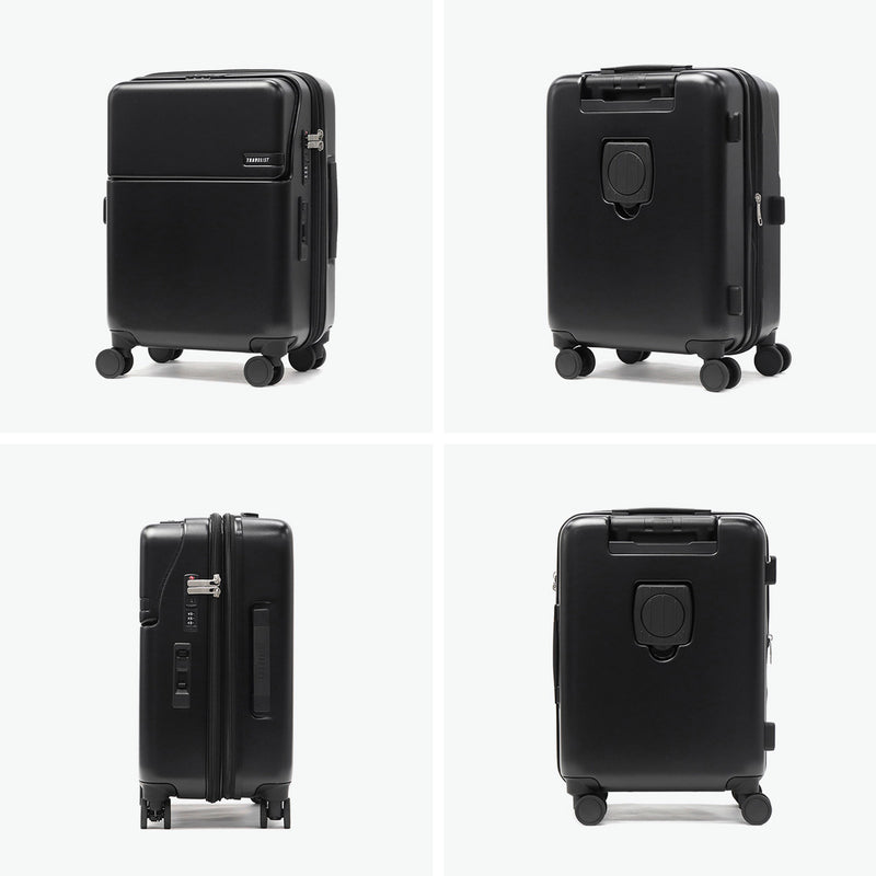 【正規品3年保証】 トラベリスト スーツケース 機内持ち込み Sサイズ フロントオープン TRAVELIST ワンタッチ トップオープン 拡張 軽量 ストッパー スマホスタンド ドリンクホルダー TSAロック 35～43L 4～5泊 ファースト