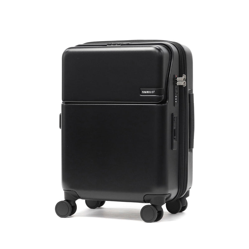 【正規品3年保証】 トラベリスト スーツケース 機内持ち込み Sサイズ フロントオープン TRAVELIST ワンタッチ トップオープン 拡張 軽量 ストッパー スマホスタンド ドリンクホルダー TSAロック 35～43L 4～5泊 ファースト