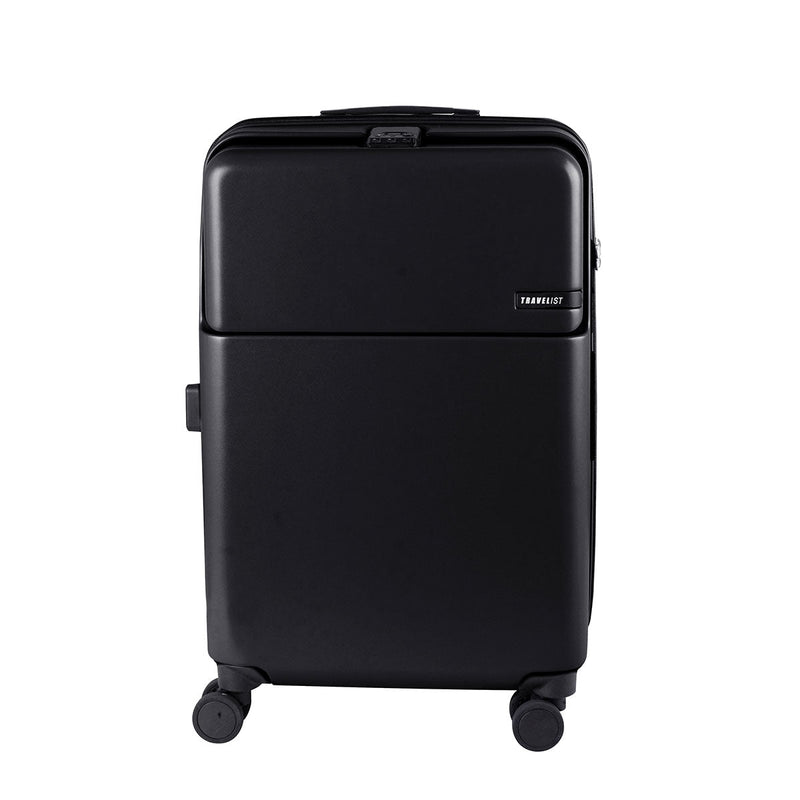 【正規品3年保証】 トラベリスト スーツケース Mサイズ フロントオープン TRAVELIST ワンタッチ トップオープン 拡張 軽量 ストッパー スマホスタンド ドリンクホルダー TSAロック 51～61L 5～6泊 ファースト