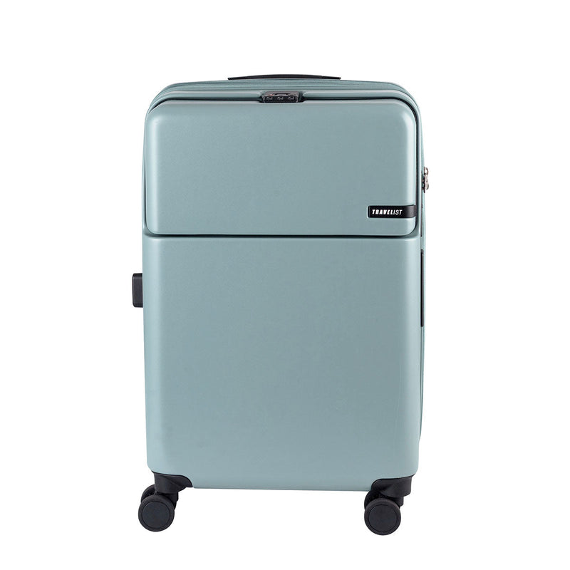 【正規品3年保証】 トラベリスト スーツケース Mサイズ フロントオープン TRAVELIST ワンタッチ トップオープン 拡張 軽量 ストッパー スマホスタンド ドリンクホルダー TSAロック 51～61L 5～6泊 ファースト