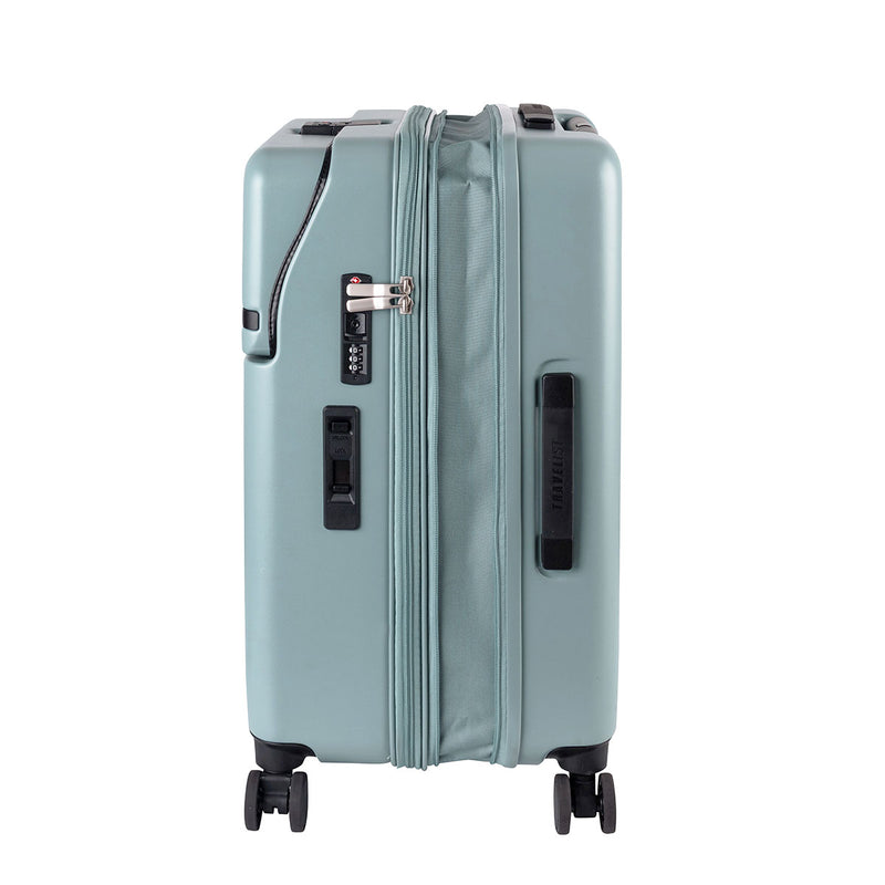 【正規品3年保証】 トラベリスト スーツケース Mサイズ フロントオープン TRAVELIST ワンタッチ トップオープン 拡張 軽量 ストッパー スマホスタンド ドリンクホルダー TSAロック 51～61L 5～6泊 ファースト