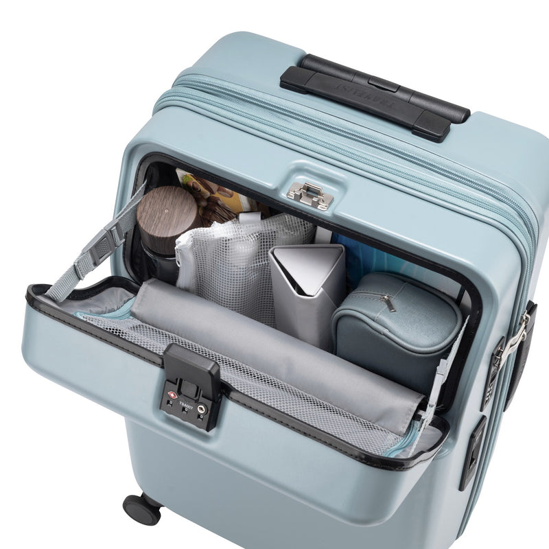 【正規品3年保証】 トラベリスト スーツケース Mサイズ フロントオープン TRAVELIST ワンタッチ トップオープン 拡張 軽量 ストッパー スマホスタンド ドリンクホルダー TSAロック 51～61L 5～6泊 ファースト