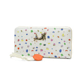 ツモリチサト 長財布 レディース tsumori chisato CARRY 財布 ブランド かわいい レザー 本革 羊革 ラウンドファスナー おしゃれ 大人 ドット柄 ネコ 猫 ねこ ストラップ付 日本製 てんてん RF長財布 57931