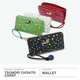 ツモリチサト 長財布 レディース tsumori chisato CARRY 財布 ブランド かわいい レザー 本革 羊革 ラウンドファスナー おしゃれ 大人 ドット柄 ネコ 猫 ねこ ストラップ付 日本製 てんてん RF長財布 57931