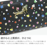 ツモリチサト 長財布 レディース tsumori chisato CARRY 財布 ブランド かわいい レザー 本革 羊革 ラウンドファスナー おしゃれ 大人 ドット柄 ネコ 猫 ねこ ストラップ付 日本製 てんてん RF長財布 57931