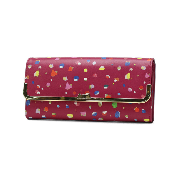ツモリチサト 長財布 レディース tsumori chisato CARRY 財布 ブランド かわいい レザー 本革 羊革 かぶせ フラップ おしゃれ 大人 ドット柄 ネコ 猫 ねこ ペイント 日本製 てんてん フラップ長財布 57932