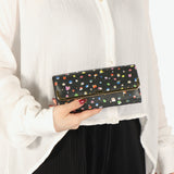 ツモリチサト 長財布 レディース tsumori chisato CARRY 財布 ブランド かわいい レザー 本革 羊革 かぶせ フラップ おしゃれ 大人 ドット柄 ネコ 猫 ねこ ペイント 日本製 てんてん フラップ長財布 57932