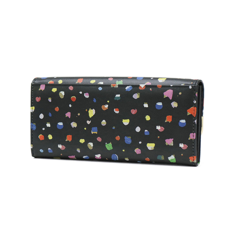 ツモリチサト 長財布 レディース tsumori chisato CARRY 財布 ブランド かわいい レザー 本革 羊革 かぶせ フラップ おしゃれ 大人 ドット柄 ネコ 猫 ねこ ペイント 日本製 てんてん フラップ長財布 57932