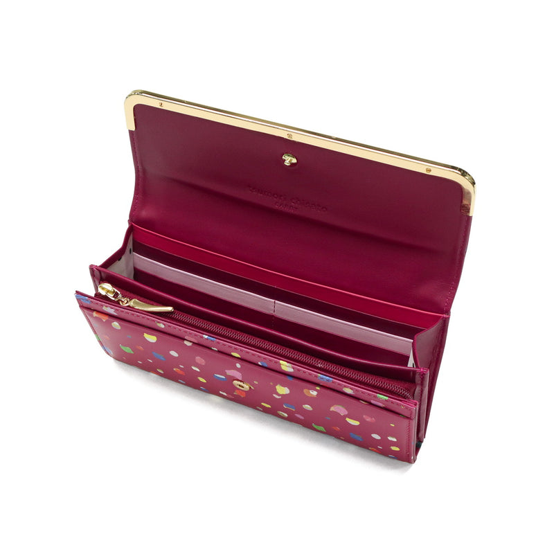 ツモリチサト 長財布 レディース tsumori chisato CARRY 財布 ブランド かわいい レザー 本革 羊革 かぶせ フラップ おしゃれ 大人 ドット柄 ネコ 猫 ねこ ペイント 日本製 てんてん フラップ長財布 57932