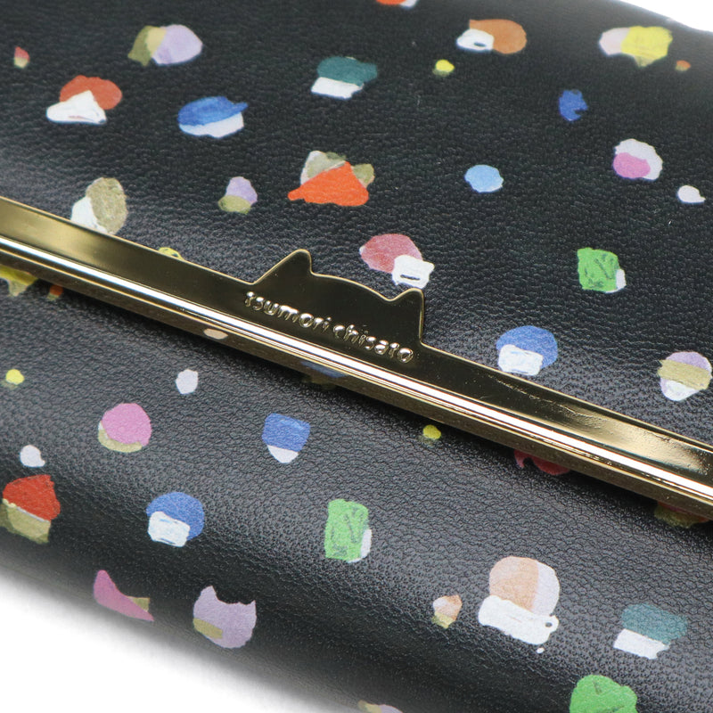 ツモリチサト 長財布 レディース tsumori chisato CARRY 財布 ブランド かわいい レザー 本革 羊革 かぶせ フラップ おしゃれ 大人 ドット柄 ネコ 猫 ねこ ペイント 日本製 てんてん フラップ長財布 57932