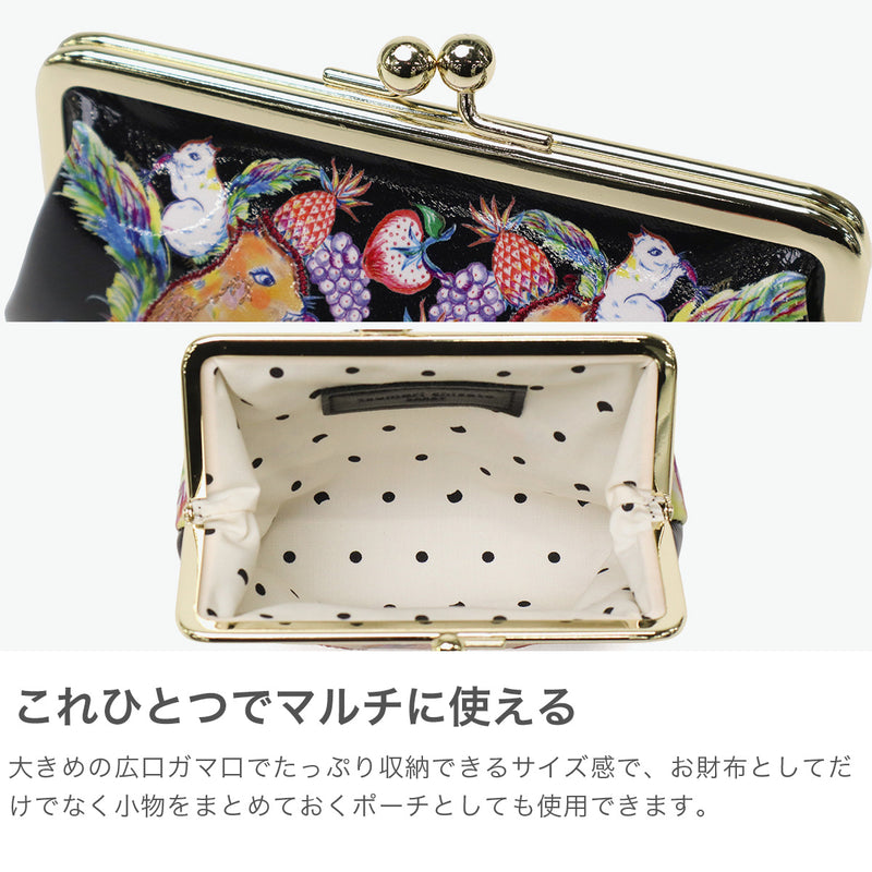 ツモリチサト 小銭入れ コインケース レディース ブランド がま口 かわいい tsumori chisato CARRY 財布 可愛い 大きめ ポーチ プリント 刺繍 エナメルレザー 羊革 本革 日本製 tcアニマル がま口小銭入れ 57935