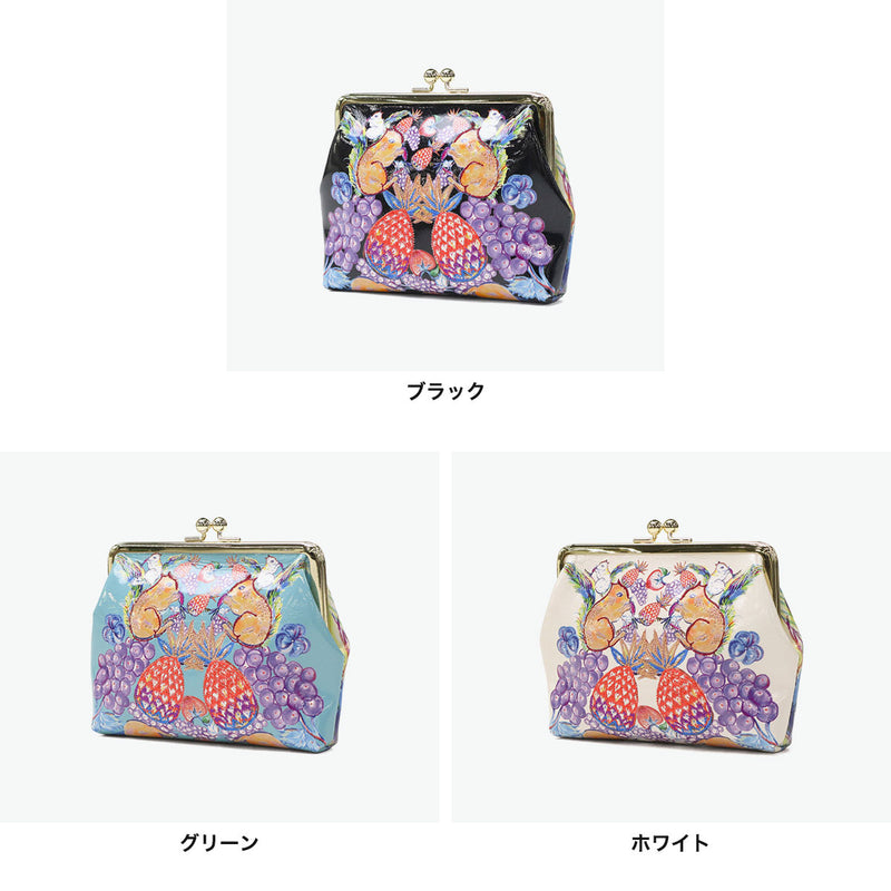 ツモリチサト 小銭入れ コインケース レディース ブランド がま口 かわいい tsumori chisato CARRY 財布 可愛い 大きめ ポーチ プリント 刺繍 エナメルレザー 羊革 本革 日本製 tcアニマル がま口小銭入れ 57935