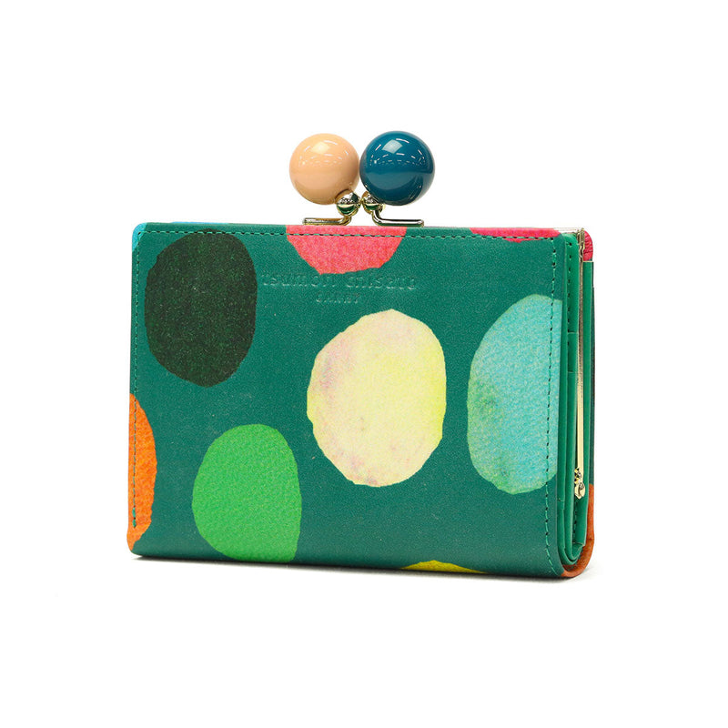 ツモリチサト 二つ折り財布 がま口 レディース ブランド 本革 tsumori chisato CARRY 財布 かわいい 大人 二つ折 カード入れ 小銭入れ 牛革 水玉 ドット カラフル 日本製 カラフルズームドット がま口財布 57952