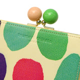 ツモリチサト 二つ折り財布 がま口 レディース ブランド 本革 tsumori chisato CARRY 財布 かわいい 大人 二つ折 カード入れ 小銭入れ 牛革 水玉 ドット カラフル 日本製 カラフルズームドット がま口財布 57952