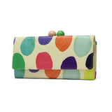 ツモリチサト 長財布 がま口 レディース ブランド 本革 tsumori chisato CARRY 財布 かわいい 大人 カード入れ 小銭入れ かぶせ 牛革 水玉 ドット カラフル 日本製 カラフルズームドット がま口長財布 57953