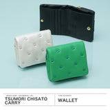 ツモリチサト 二つ折り財布 レディース 財布 小さめ tsumori chisato CARRY ブランド 女性 おしゃれ かわいい ミニ財布 コンパクト 折り財布 二つ折り 猫 ハート 刺繍 ラム革 本革 レザー 日本製 ぷちネコ 57885
