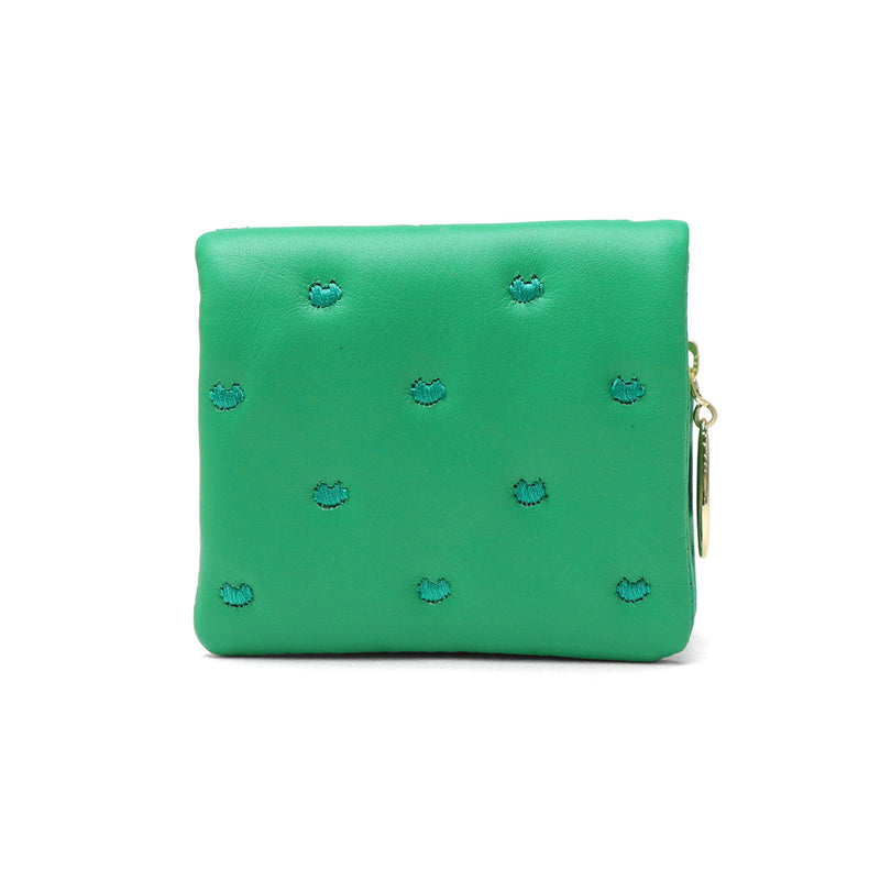 ツモリチサト 二つ折り財布 レディース 財布 小さめ tsumori chisato CARRY ブランド 女性 おしゃれ かわいい ミニ財布 コンパクト 折り財布 二つ折り 猫 ハート 刺繍 ラム革 本革 レザー 日本製 ぷちネコ 57885