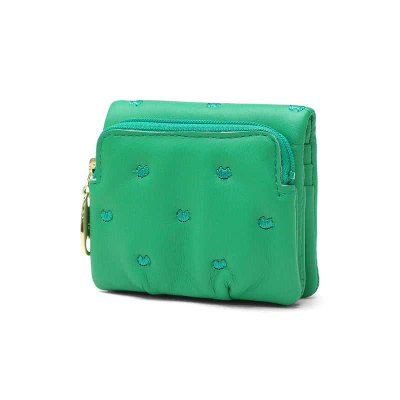 ツモリチサト 二つ折り財布 レディース 財布 小さめ tsumori chisato CARRY ブランド 女性 おしゃれ かわいい ミニ財布 コンパクト 折り財布 二つ折り 猫 ハート 刺繍 ラム革 本革 レザー 日本製 ぷちネコ 57885