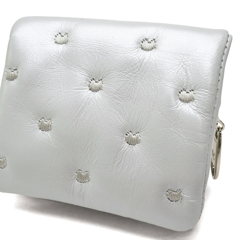 ツモリチサト 二つ折り財布 レディース 財布 小さめ tsumori chisato CARRY ブランド 女性 おしゃれ かわいい ミニ財布 コンパクト 折り財布 二つ折り 猫 ハート 刺繍 ラム革 本革 レザー 日本製 ぷちネコ 57885