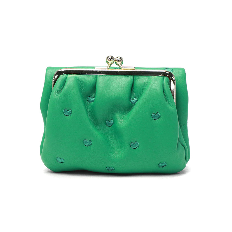 ツモリチサト 二つ折り財布 レディース 財布 がま口 tsumori chisato CARRY ブランド 女性 おしゃれ かわいい ミドルウォレット コンパクト 折り財布 二つ折り 猫 ハート 刺繍 ラム革 本革 日本製 ぷちネコ 57886