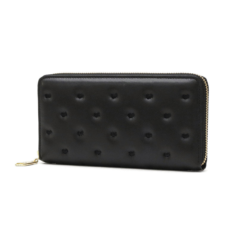 ツモリチサト 長財布 レディース 財布 ラウンドファスナー tsumori chisato CARRY ブランド 女性 おしゃれ かわいい ロングウォレット 大容量 小銭入れ カード 猫 ハート 刺繍 ラム革 本革 日本製 ぷちネコ 57887