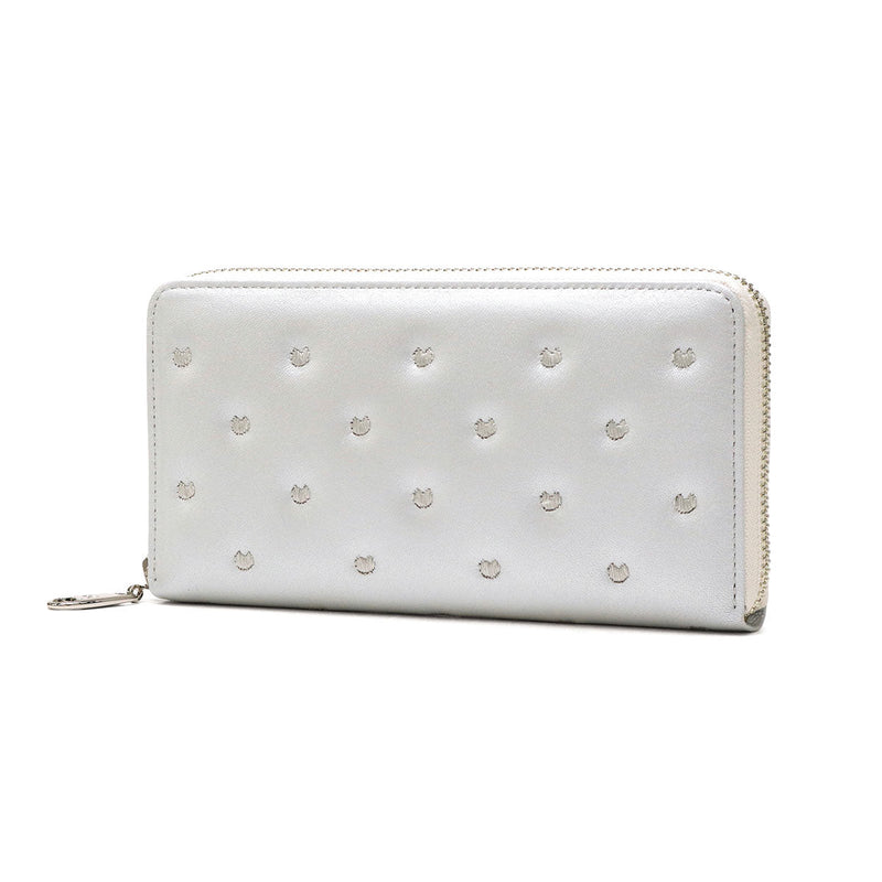 ツモリチサト 長財布 レディース 財布 ラウンドファスナー tsumori chisato CARRY ブランド 女性 おしゃれ かわいい ロングウォレット 大容量 小銭入れ カード 猫 ハート 刺繍 ラム革 本革 日本製 ぷちネコ 57887