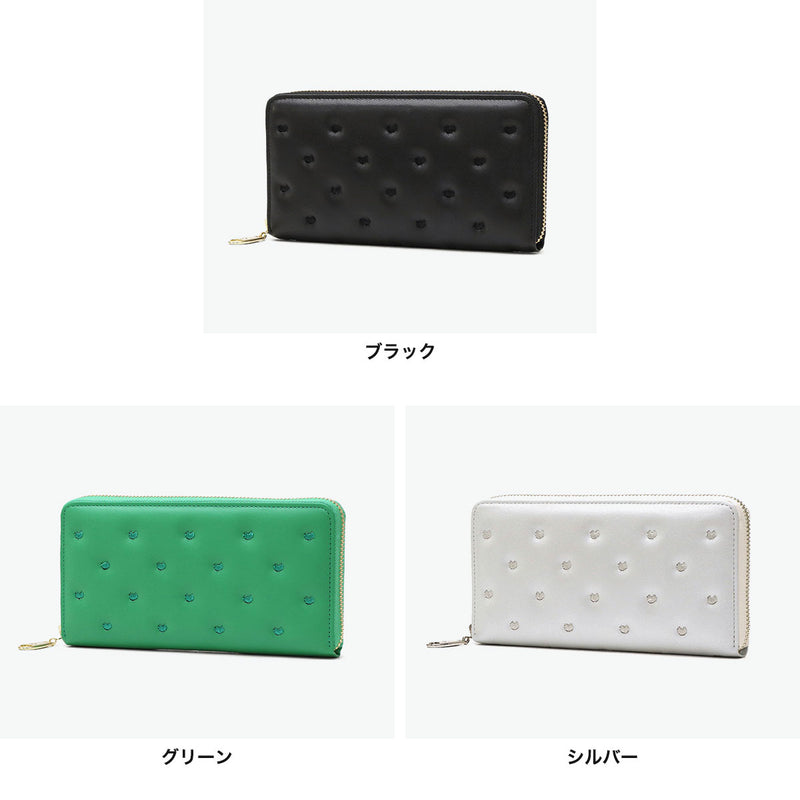 ツモリチサト 長財布 レディース 財布 ラウンドファスナー tsumori chisato CARRY ブランド 女性 おしゃれ かわいい ロングウォレット 大容量 小銭入れ カード 猫 ハート 刺繍 ラム革 本革 日本製 ぷちネコ 57887
