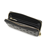 ツモリチサト 長財布 レディース 財布 ラウンドファスナー tsumori chisato CARRY ブランド 女性 おしゃれ かわいい ロングウォレット 大容量 小銭入れ カード 猫 ハート 刺繍 ラム革 本革 日本製 ぷちネコ 57887