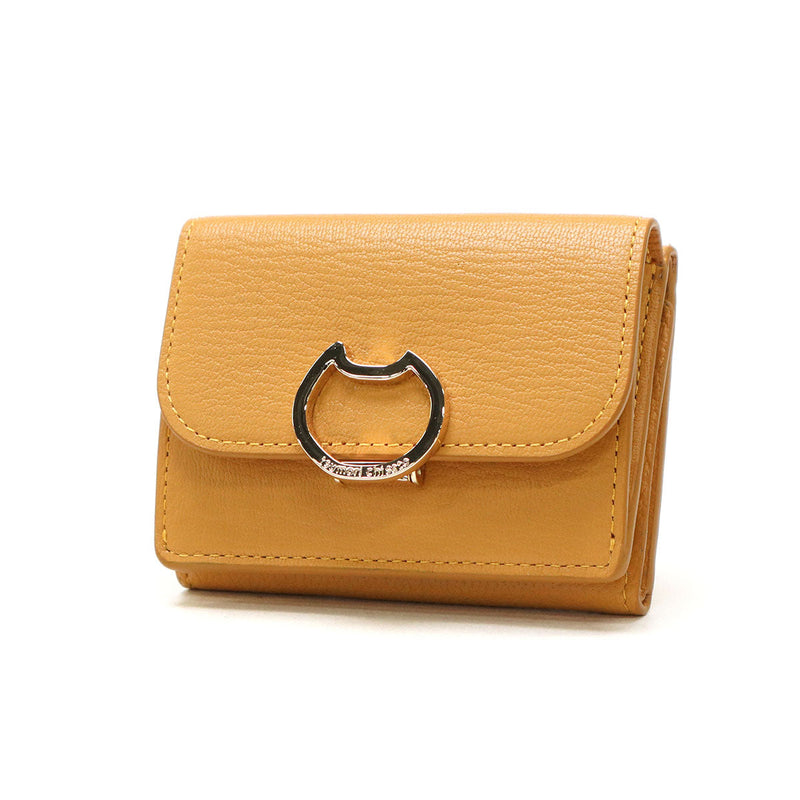ツモリチサト 三つ折り財布 レディース 革 かわいい ブランド tsumori chisato CARRY 財布 黒 三つ折り レザー 本革 コンパクト 猫 小さめ 小銭入れ ネコおこし ミニ財布 57825
