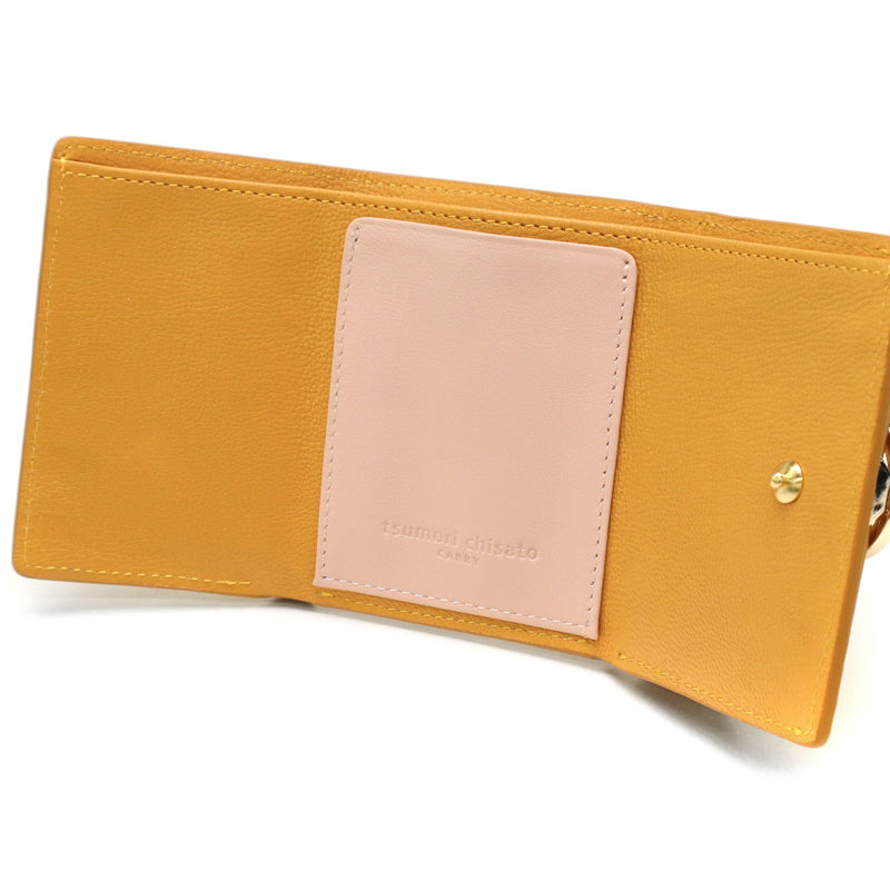 ツモリチサト 三つ折り財布 レディース 革 かわいい ブランド tsumori chisato CARRY 財布 黒 三つ折り レザー 本革 コンパクト 猫 小さめ 小銭入れ ネコおこし ミニ財布 57825