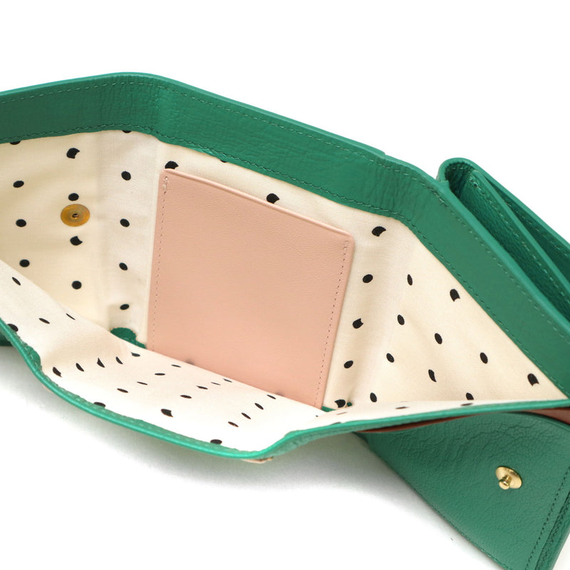 ツモリチサト 三つ折り財布 レディース 革 かわいい ブランド tsumori chisato CARRY 財布 黒 三つ折り レザー 本革 コンパクト 猫 小さめ 小銭入れ カード ネコおこし 折財布 57826