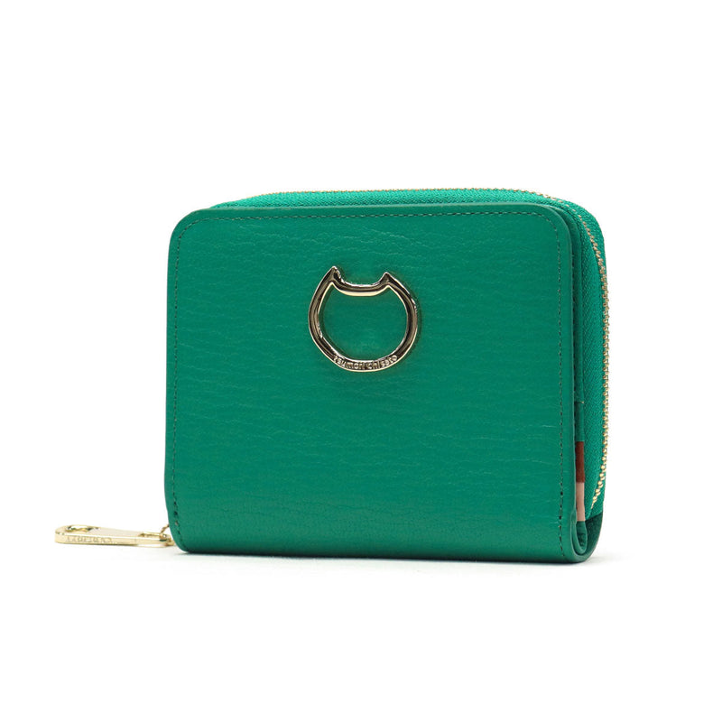 ツモリチサト 二つ折り財布 レディース 札 小銭 ファスナー tsumori chisato CARRY 財布 ブランド 本革 かわいい コンパクト 二つ折り ラウンドファスナー 折り財布 革 レザー 猫 ネコおこし 57828