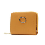 ツモリチサト 二つ折り財布 レディース 札 小銭 ファスナー tsumori chisato CARRY 財布 ブランド 本革 かわいい コンパクト 二つ折り ラウンドファスナー 折り財布 革 レザー 猫 ネコおこし 57828