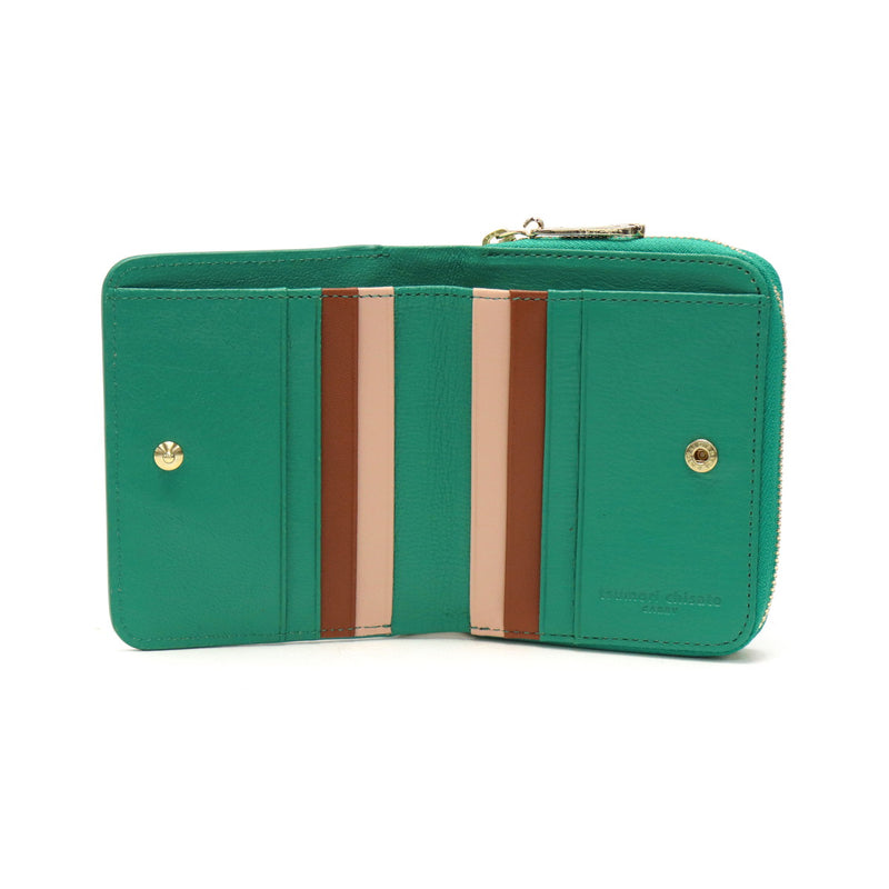ツモリチサト 二つ折り財布 レディース 札 小銭 ファスナー tsumori chisato CARRY 財布 ブランド 本革 かわいい コンパクト 二つ折り ラウンドファスナー 折り財布 革 レザー 猫 ネコおこし 57828