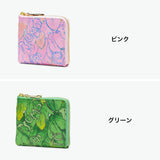 ツモリチサト 財布 レディース コンパクト tsumori chisato CARRY ブランド ミニ財布 本革 革 大人 薄い かわいい 小銭入れ カード 牛革 日本製 L字ファスナー 葉っぱ L字折財布 56000