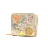 ツモリチサト 二つ折り財布 レディース ブランド tsumori chisato CARRY 財布 本革 革 大人 かわいい 二つ折 小銭入れ コンパクト 羊革 日本製 ファスナー tcパッチワーク ラウンド折財布 57966