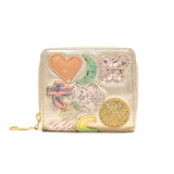 ツモリチサト 二つ折り財布 レディース ブランド tsumori chisato CARRY 財布 本革 革 大人 かわいい 二つ折 小銭入れ コンパクト 羊革 日本製 ファスナー tcパッチワーク ラウンド折財布 57966