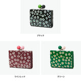ツモリチサト 二つ折り財布 レディース ブランド tsumori chisato CARRY 財布 がま口 本革 革 大人 かわいい 二つ折 カード入れ 小銭入れ 牛革 日本製 エナメル グリッターフラワー ガマ札入れ 57854