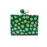 ツモリチサト 二つ折り財布 レディース ブランド tsumori chisato CARRY 財布 がま口 本革 革 大人 かわいい 二つ折 カード入れ 小銭入れ 牛革 日本製 エナメル グリッターフラワー ガマ札入れ 57854