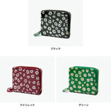 ツモリチサト 二つ折り財布 レディース ブランド tsumori chisato CARRY 財布 本革 革 大人 かわいい 二つ折 小銭入れ コンパクト 牛革 日本製 ファスナー エナメル グリッターフラワー ラウンド折財布 57858