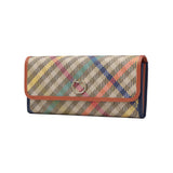 ツモリチサト 長財布 レディース ブランド tsumori chisato CARRY 財布 本革 レザー かわいい かぶせ フラップ ロングウォレット 小銭入れあり 札入れ 牛革 チェック柄 猫 ネコ おしゃれ 大容量 tcチェック 56022
