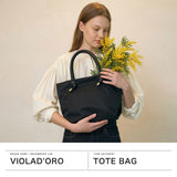 【正規品】 ヴィオラドーロ トートバッグ レディース ファスナー付き VIOLAd'ORO バッグ ビアンカ トート ブランド 撥水 軽量 ナイロン M B5 日本製 BIANCA ノットハンドルナイロントートM サイズ V-2175