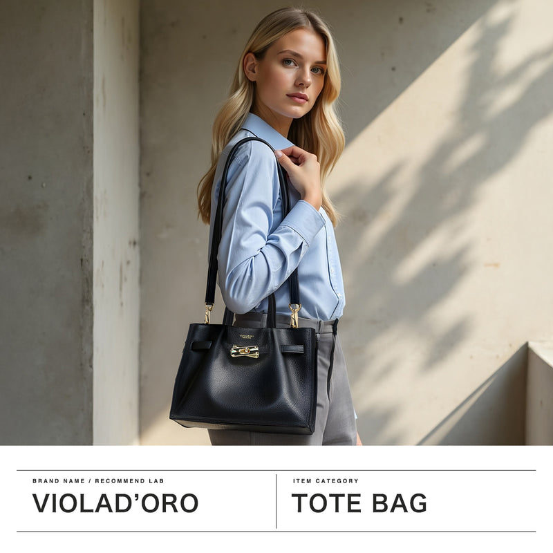 【正規品】 ヴィオラドーロ トートバッグ レディース VIOLAd'ORO バッグ 本革 革 レザー 2WAY ショルダー 斜めがけバッグ 2WAYトート おしゃれ かわいい 日本製 TRERO イタリアンWフェイスレザートートバッグ Sサイズ V-1581