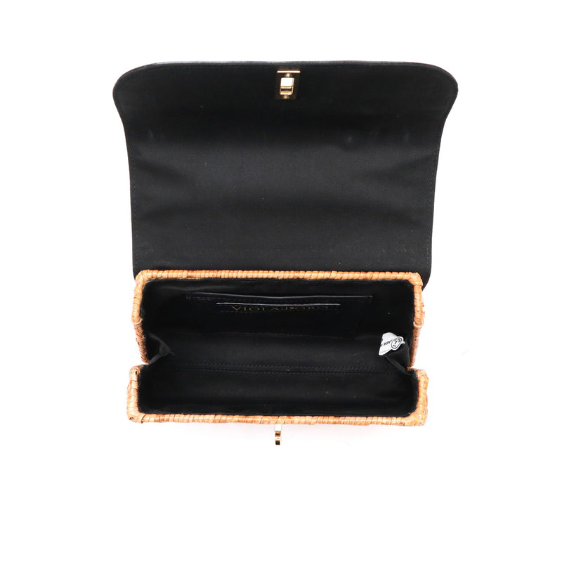 【正規品】 ヴィオラドーロ ハンドバッグ レディース 持ち手 VIOLAd'ORO かごバッグ バッグ 小さめ 2WAY 軽量 かわいい 本革 大人 ラタン ショルダー MIRO スプリットラタン 2WAYトップハンドルバッグ V-8731